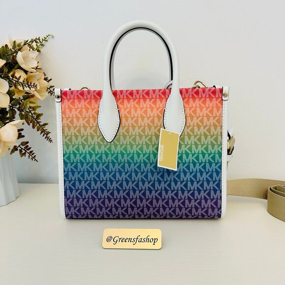 Michael Kors Mirella Small Ombré Signature Logo Crossbody Bag Rainbow - Picture 6 of 10
